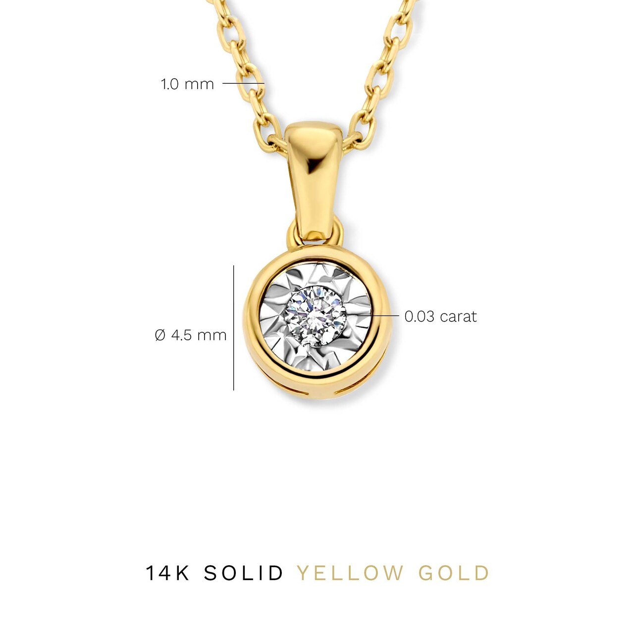 Isabel Bernard De la Paix Inaya 14 karat gold necklace with diamond 0.03 carat