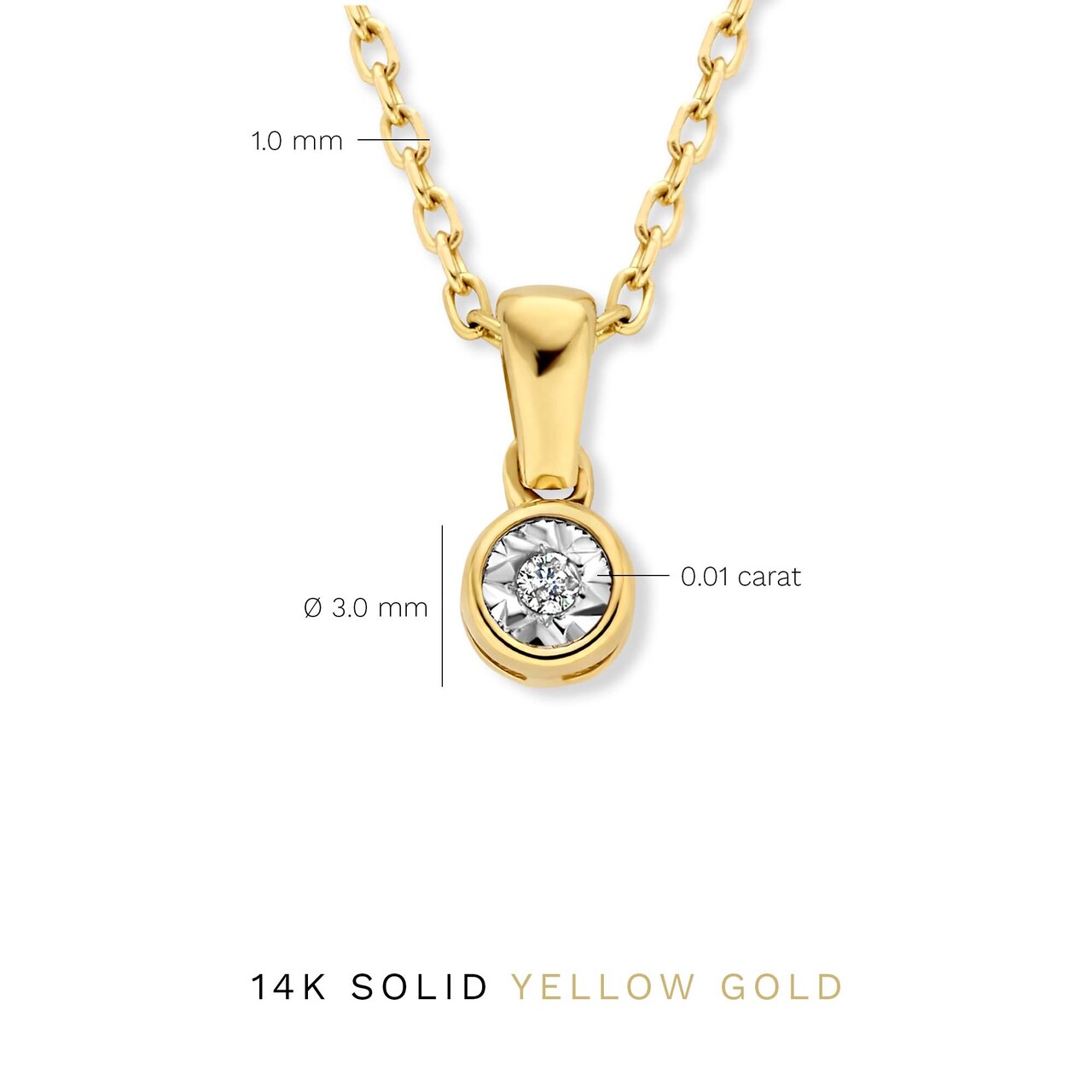 Isabel Bernard De la Paix Inaya 14 karat gold necklace with diamond 0.01 carat