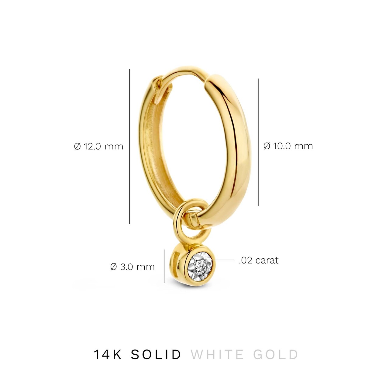 Isabel Bernard De la Paix Inaya 14 karat gold hoop earrings with diamond 0.02 carat