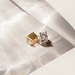 Isabel Bernard Le Marais Felie 14 karat gold cube charm with zirconia stone