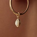 Isabel Bernard Belleville Marguerite 14 karat gold hoop earrings with mother of pearl gemstone