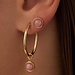 Isabel Bernard Belleville Adora 14 karat gold ear studs with rose quartz gemstone