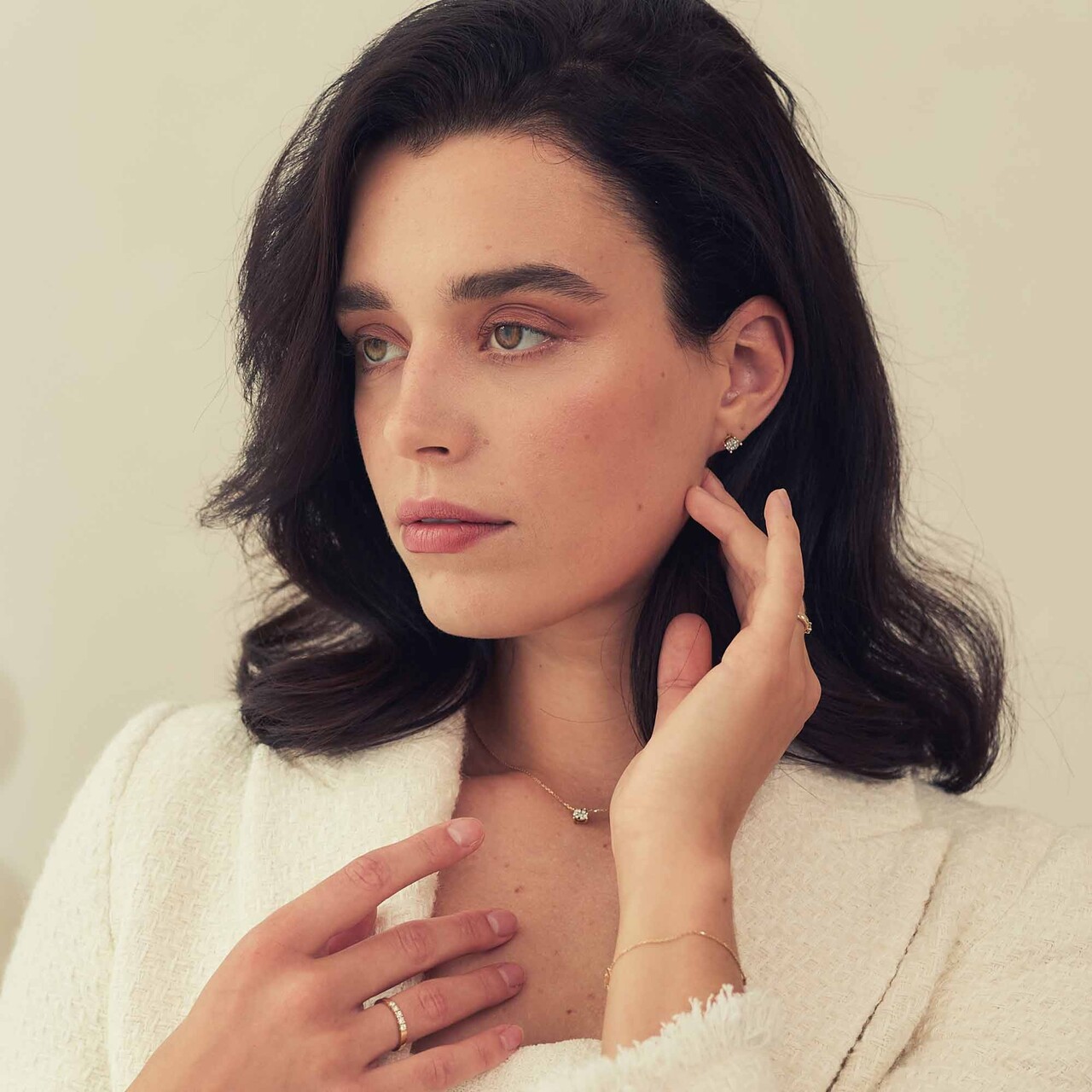 Isabel Bernard De la Paix Christine 14 karat gold necklace with diamond 0.10 carat