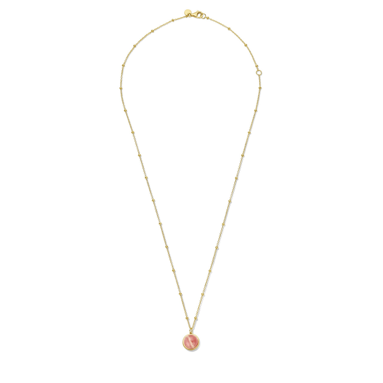 Isabel Bernard Belleville Adora 14 karat gold necklace with rose quartz gemstone