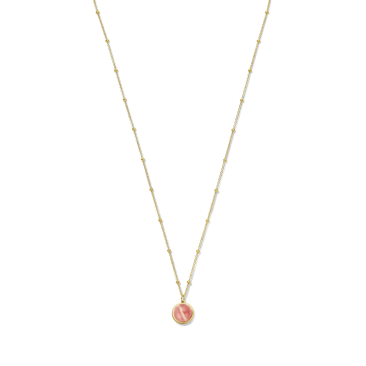Isabel Bernard Belleville Adora 14 karat gold necklace with rose quartz gemstone