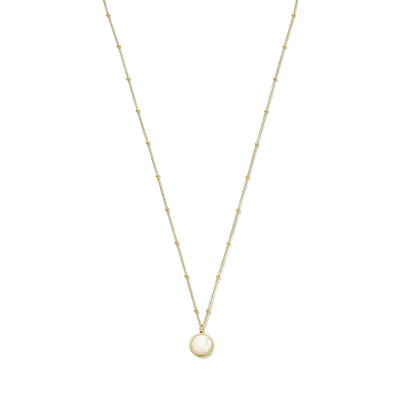 Isabel Bernard Belleville Marguerite 14 karat gold necklace with mother of pearl gemstone