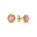 Isabel Bernard Belleville Adora pendientes de broquel de oro de 14 quilates con gema cuarzo rosa