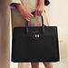 Isabel Bernard Honoré Nadine svart läder handväska av kalvskinn med laptopfack