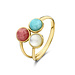 Isabel Bernard Belleville Cachet 14 karaat gouden ring met rozenkwarts, amazoniet en parelmoer edelstenen
