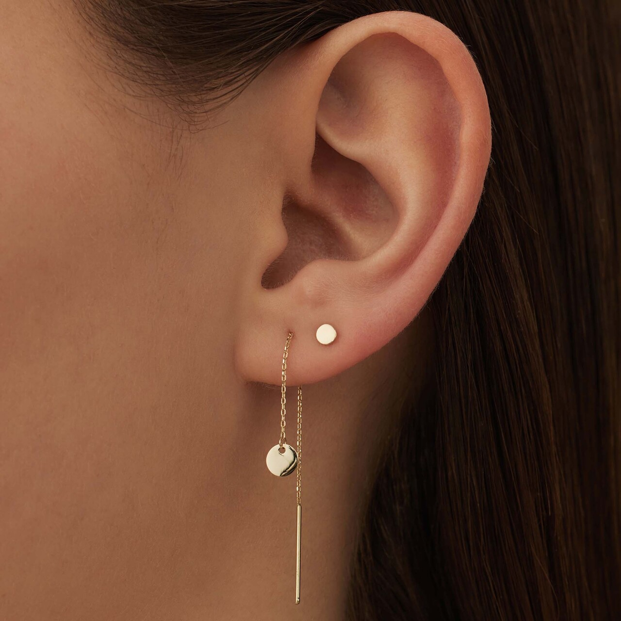 Isabel Bernard Cadeau d'Isabel 14 karat gold earrings set with coins