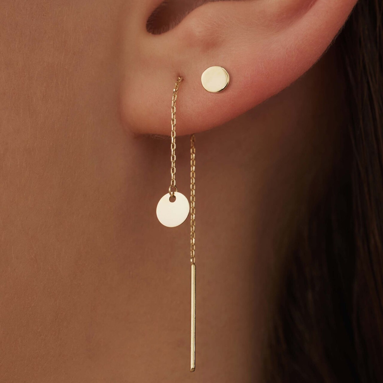 Isabel Bernard Cadeau d'Isabel 14 karat gold earrings set with coins