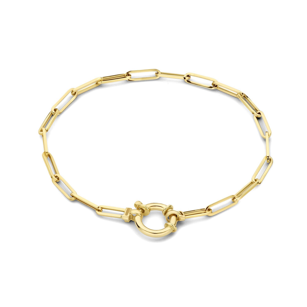 14K Yellow Gold Paper Clip Chain Bracelet