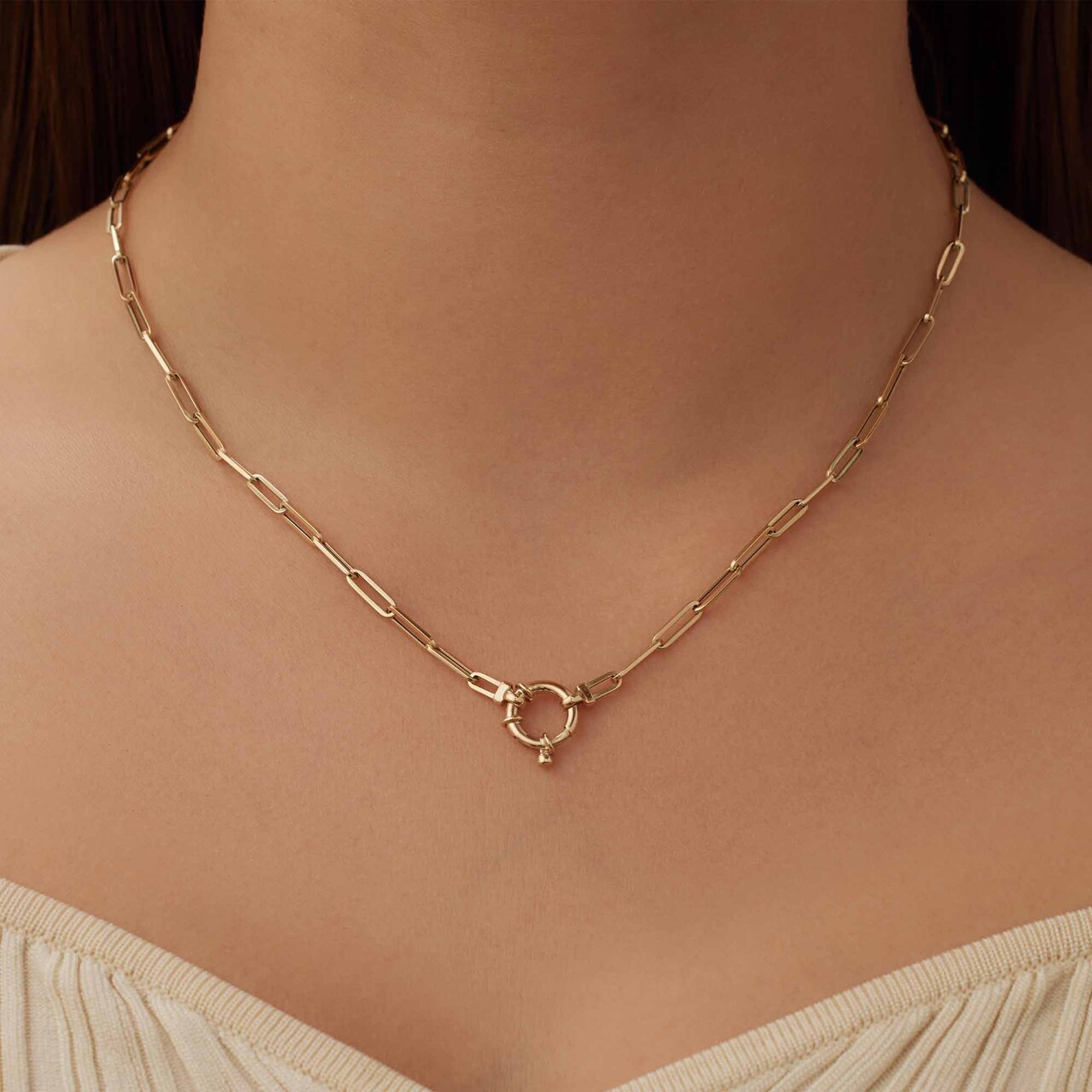 Isabel Bernard Aidee Odile 14 karat gold link necklace