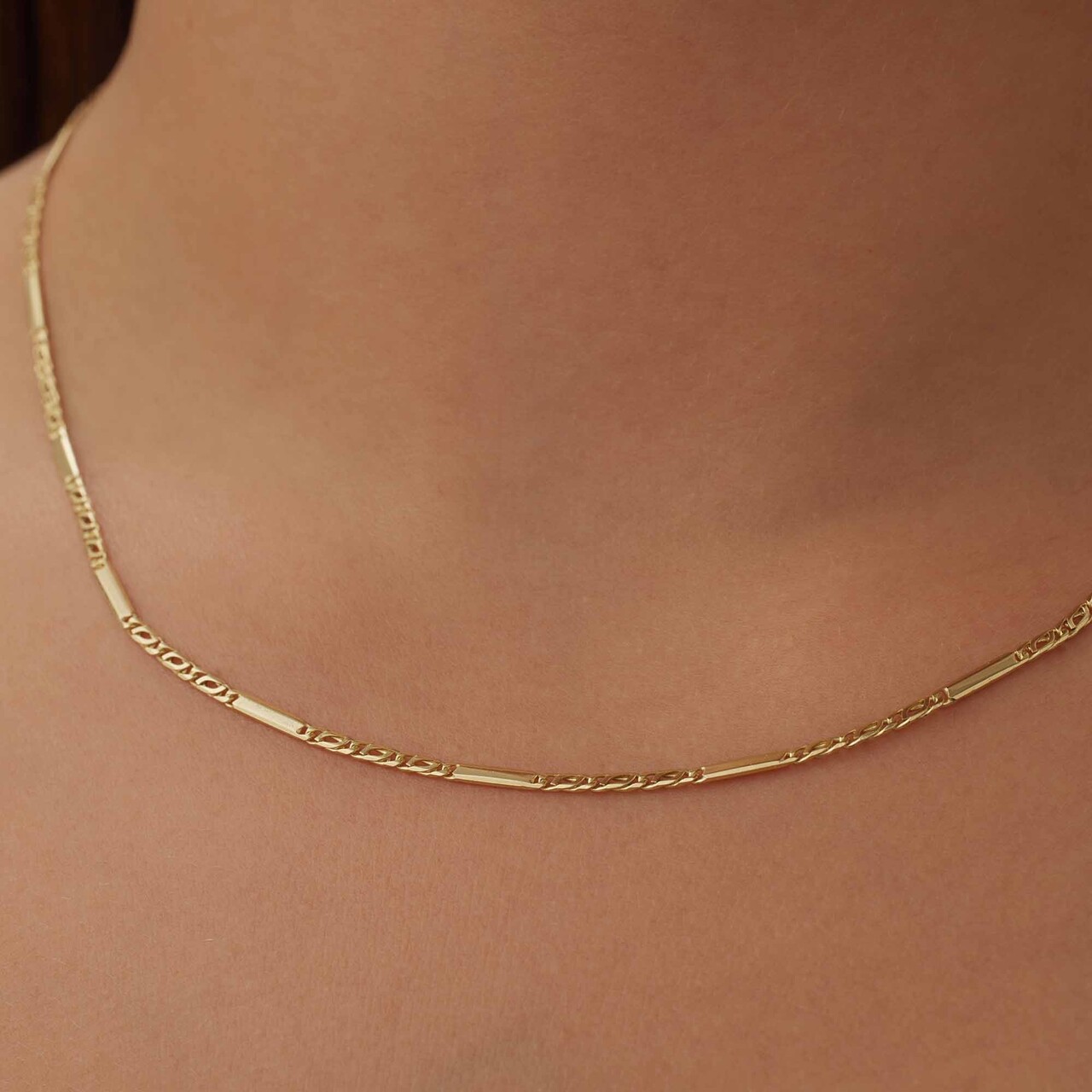 Isabel Bernard Rivoli Alice 14 karat gold link necklace with royal link and rods