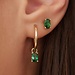 Isabel Bernard Baguette Olivia pendientes de aro de oro de 14 quilates con circonita verde