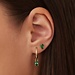 Isabel Bernard Baguette Olivia 14 karat gold hoop earrings with green zirconia stone