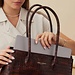 Isabel Bernard Honoré Cloe croco brun läder handväska av kalvskinn