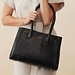 Isabel Bernard Honoré Cloe croco black calfskin leather handbag