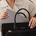 Isabel Bernard Cadeau d'Isabel conjunto de presente mala de mão e carteira com fecho de couro preto croco