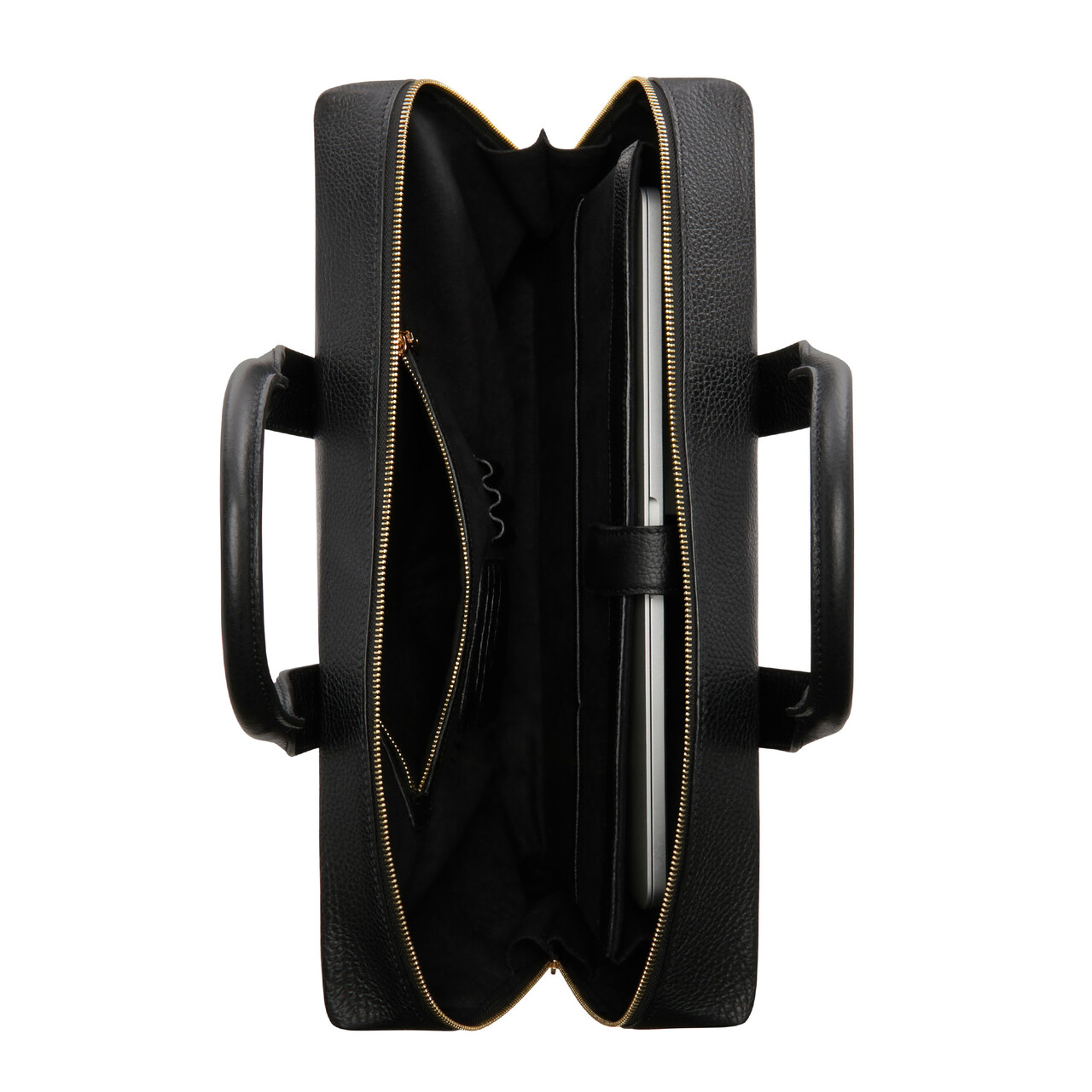 Isabel Bernard Honoré Anique black calfskin leather handbag with 16.4 inch laptop compartment