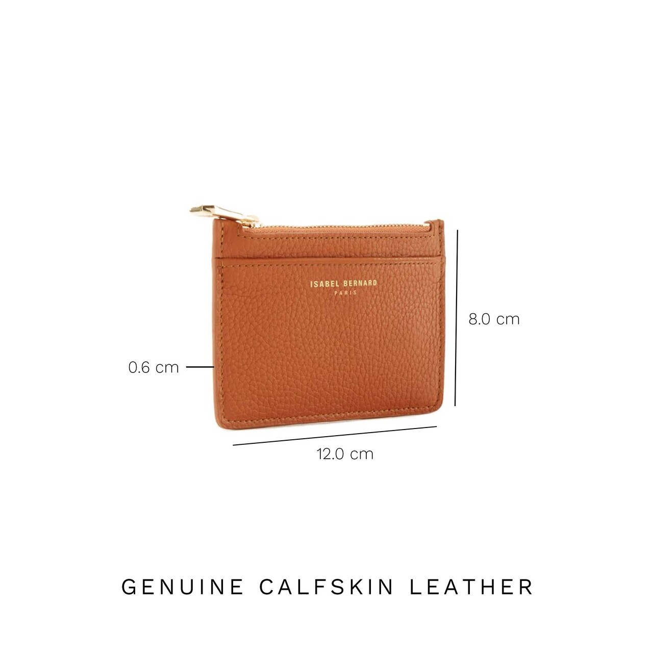 Isabel Bernard Honoré Aveline cognac calfskin leather card holder