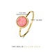 Isabel Bernard Belleville Adora anel de ouro de 14 quilates com pedra preciosa de quartzo rosa