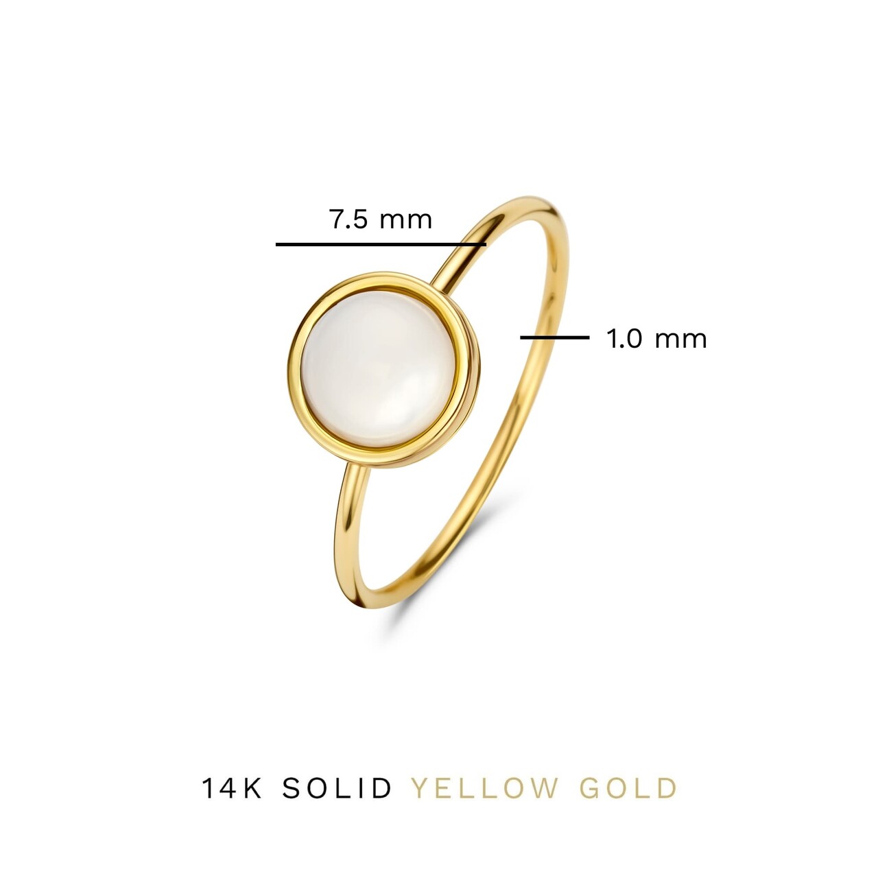 Isabel Bernard Belleville Marguerite 14 karat gold ring with mother of pearl gemstone