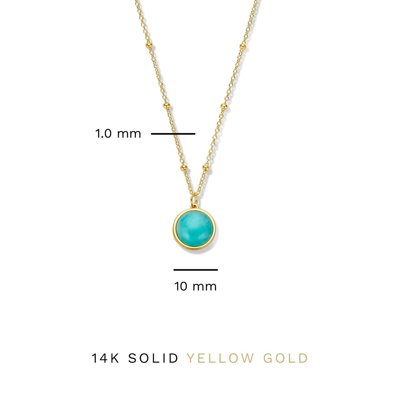 Isabel Bernard Belleville Emmalyn 14 karat gold necklace with amazonite gemstone