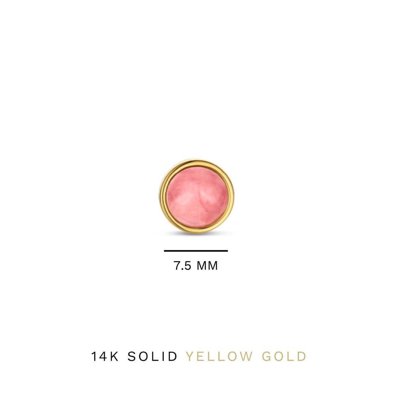Isabel Bernard Belleville Adora 14 karat gold ear studs with rose quartz gemstone