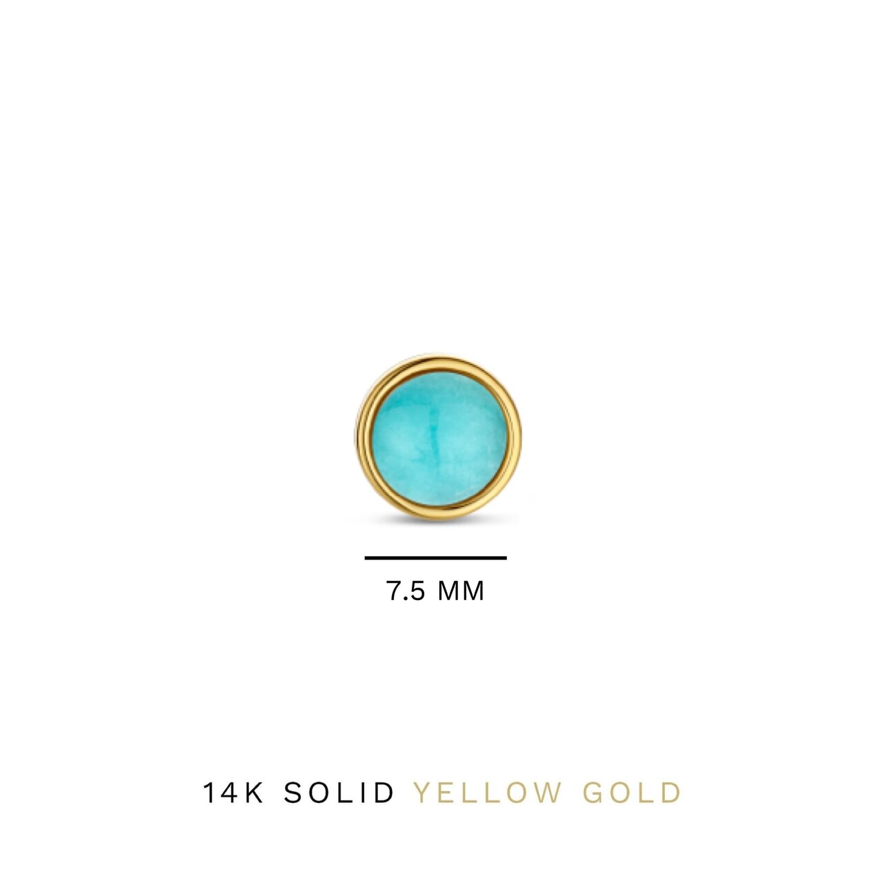 Isabel Bernard Belleville Emmalyn 14 karat gold ear studs with amazonite gemstone