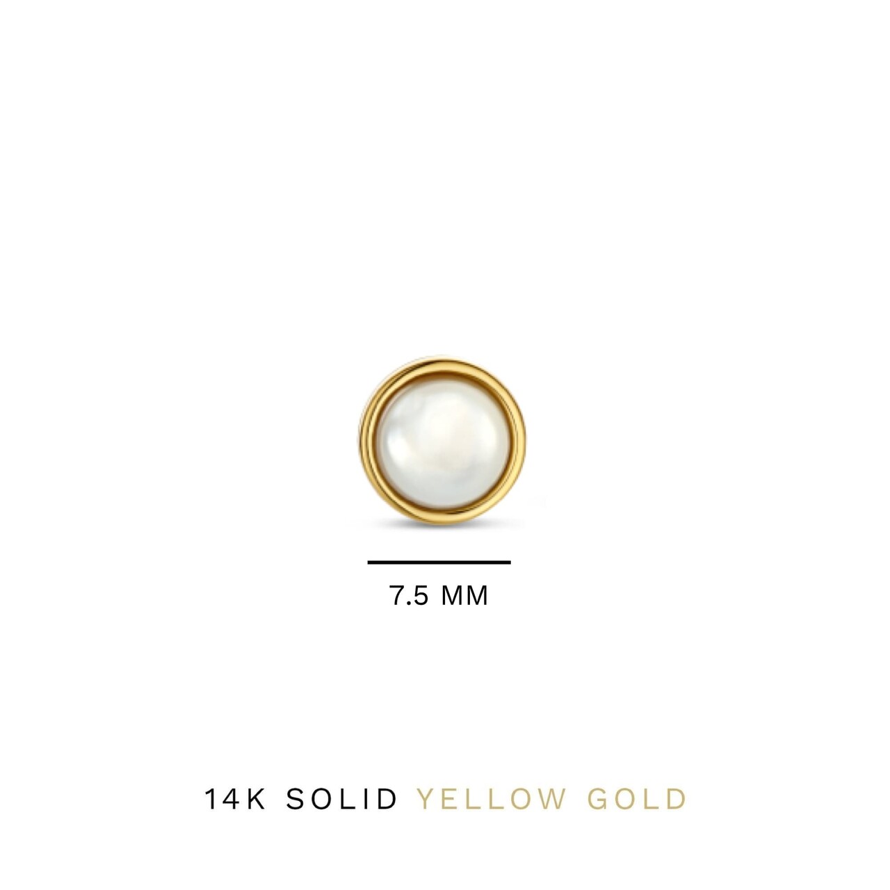 Isabel Bernard Belleville Marguerite 14 karat gold ear studs with mother of pearl gemstone