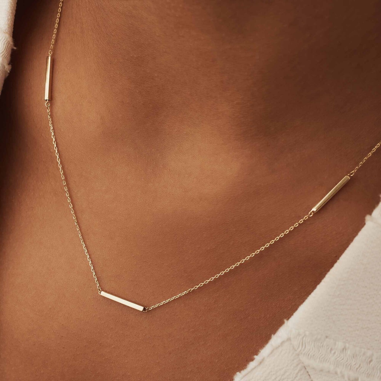 Isabel Bernard Le Marais Jolie 14 karat gold necklace with 3 rods