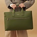 Isabel Bernard Honoré Anique green calfskin leather handbag with 16.4 inch laptop compartment