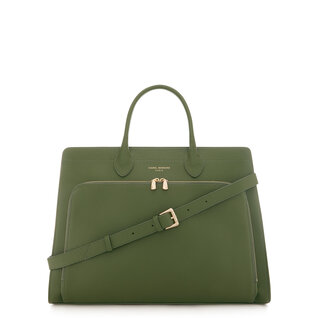 Isabel Bernard Honoré Nadine grön läder handväska av kalvskinn