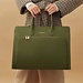 Isabel Bernard Honoré Nadine green calfskin leather handbag with 16.4 inch laptop compartment