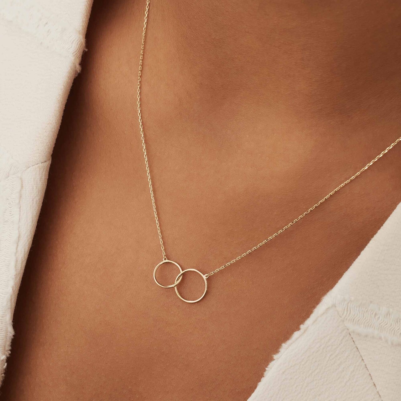 Isabel Bernard Le Marais Loulou 14 karat gold necklace with two rings