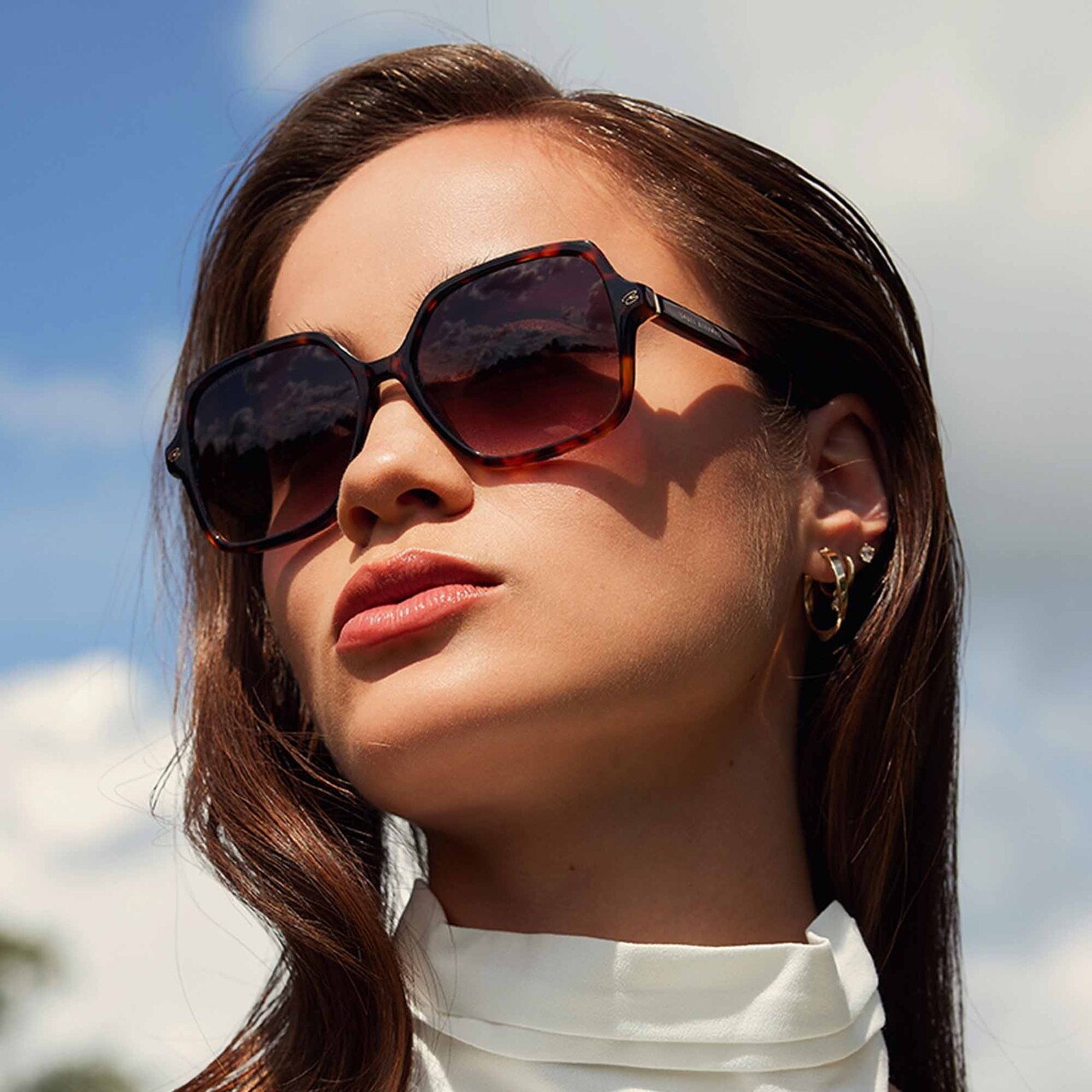 Isabel Bernard La Villette Renate brown tortoise square sunglasses with brown lenses gradient