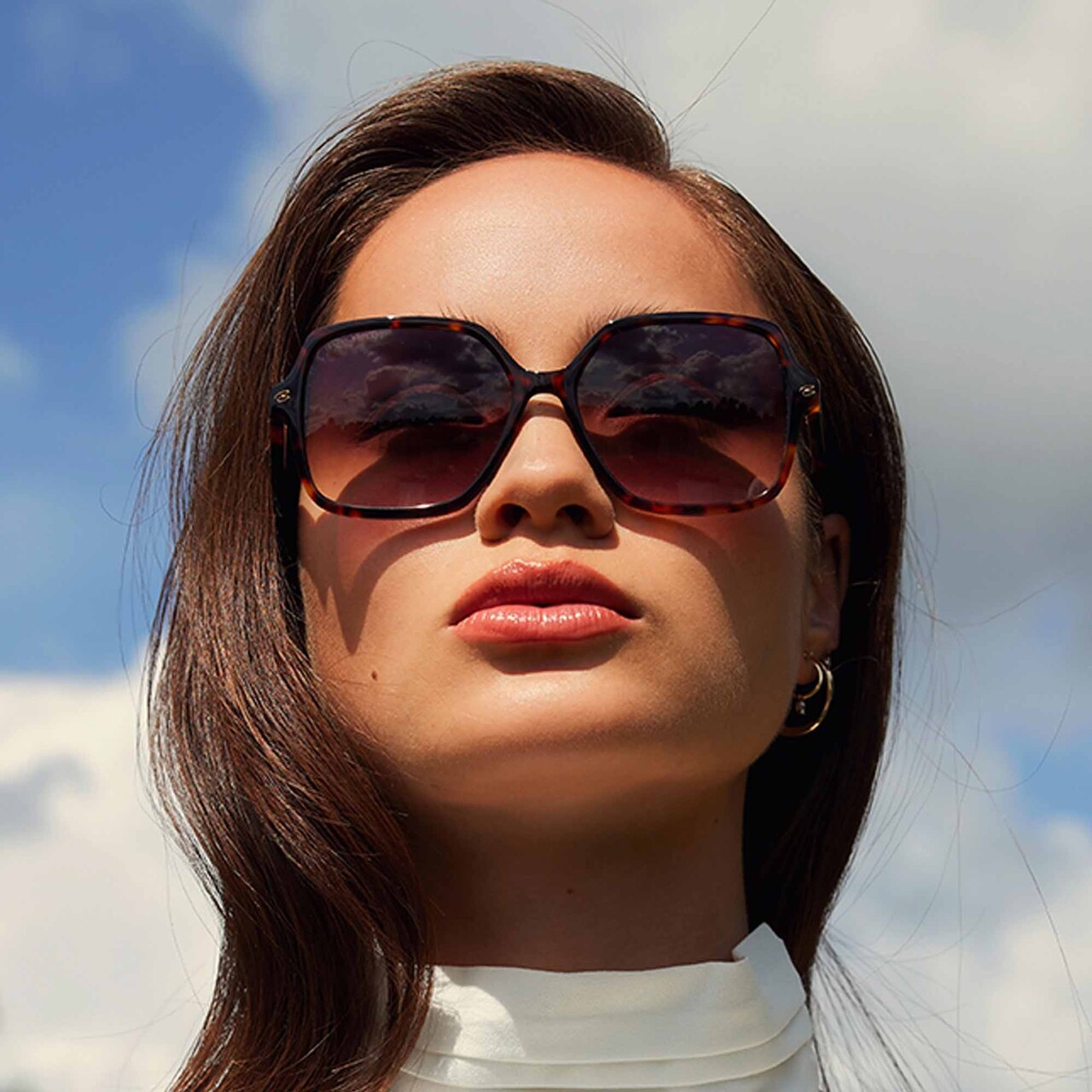 Isabel Bernard La Villette Renate brown tortoise square sunglasses with brown lenses gradient