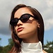 Isabel Bernard La Villette Rosaire black oval sunglasses with black lenses