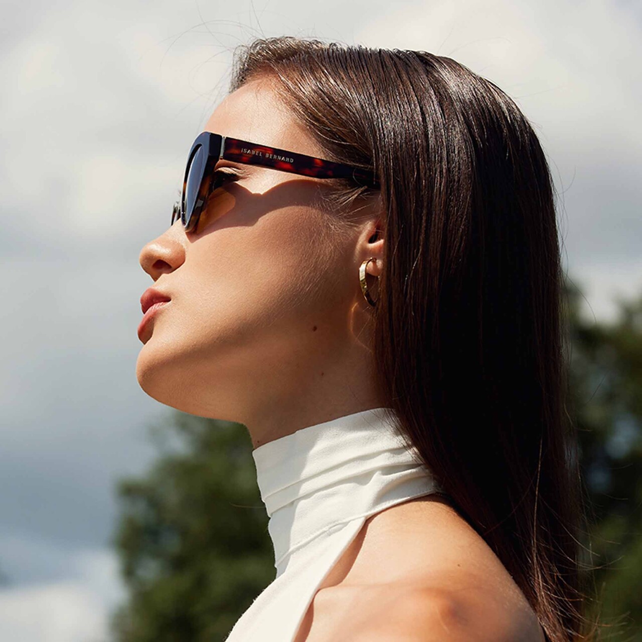 Isabel Bernard La Villette Rosaire brown tortoise oval sunglasses with brown lenses