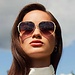 Isabel Bernard La Villette Ruby gold coloured aviator sunglasses with brown lenses gradient