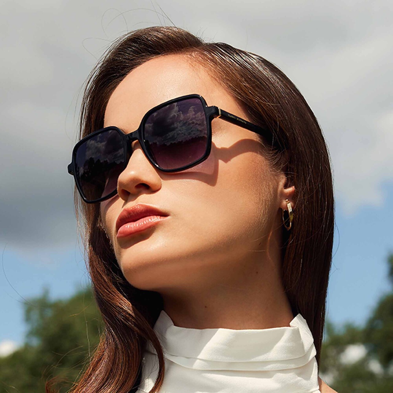 Isabel Bernard La Villette Rene black square sunglasses with black lenses gradient