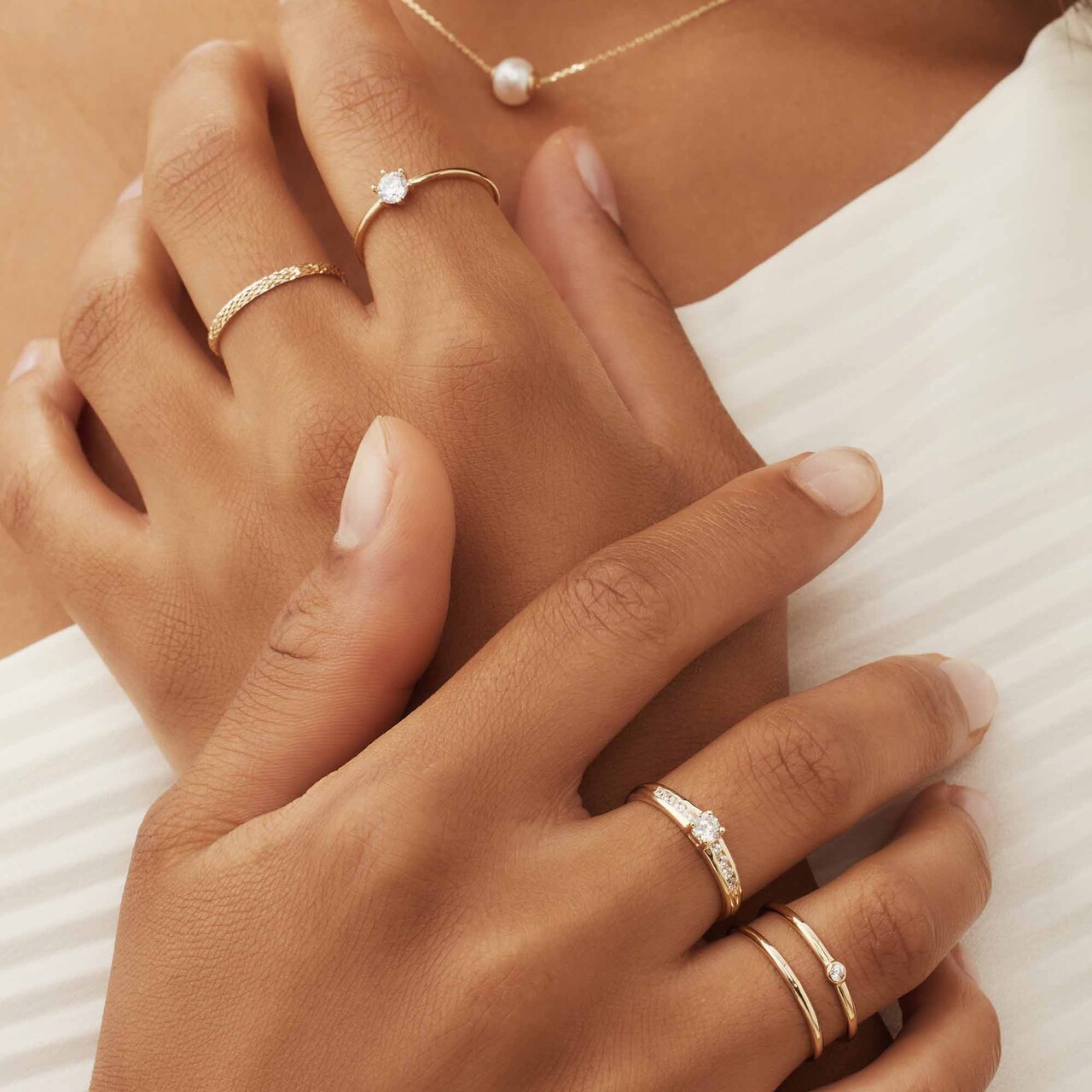 Isabel Bernard Le Marais Abelle 14 karat gold ring with zirconia stone