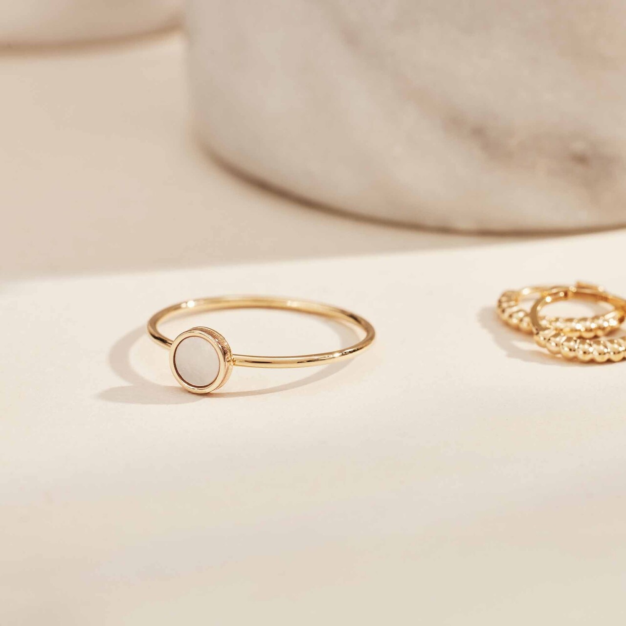 Isabel Bernard Belleville Nova 14 karat gold ring with mother of pearl