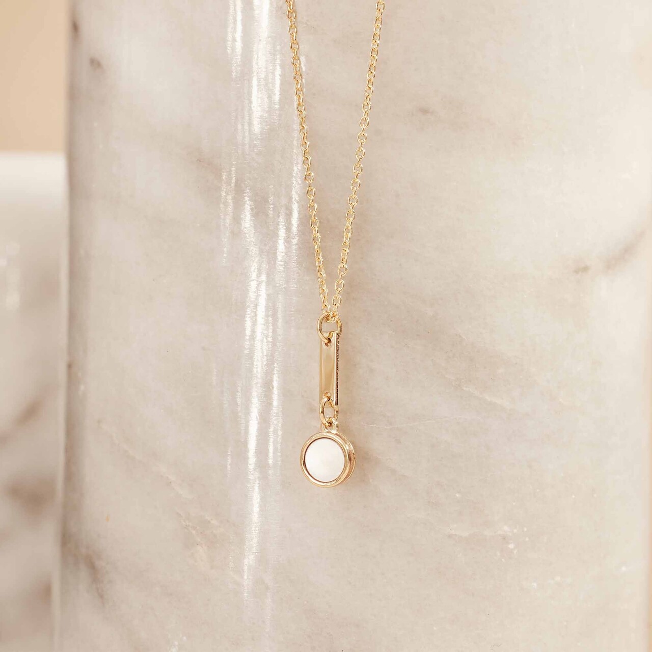 Isabel Bernard Belleville Nova 14 karat gold necklace with mother of pearl