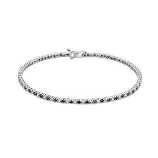 Isabel Bernard De la Paix Feline 14 karat vitt guld tennis bracelet | svarta och vita diamanter 1.05 ct