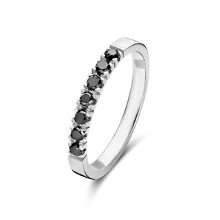 Isabel Bernard De la Paix Cecile 14 karat hvidguld ring | sort diamant 0.28 ct