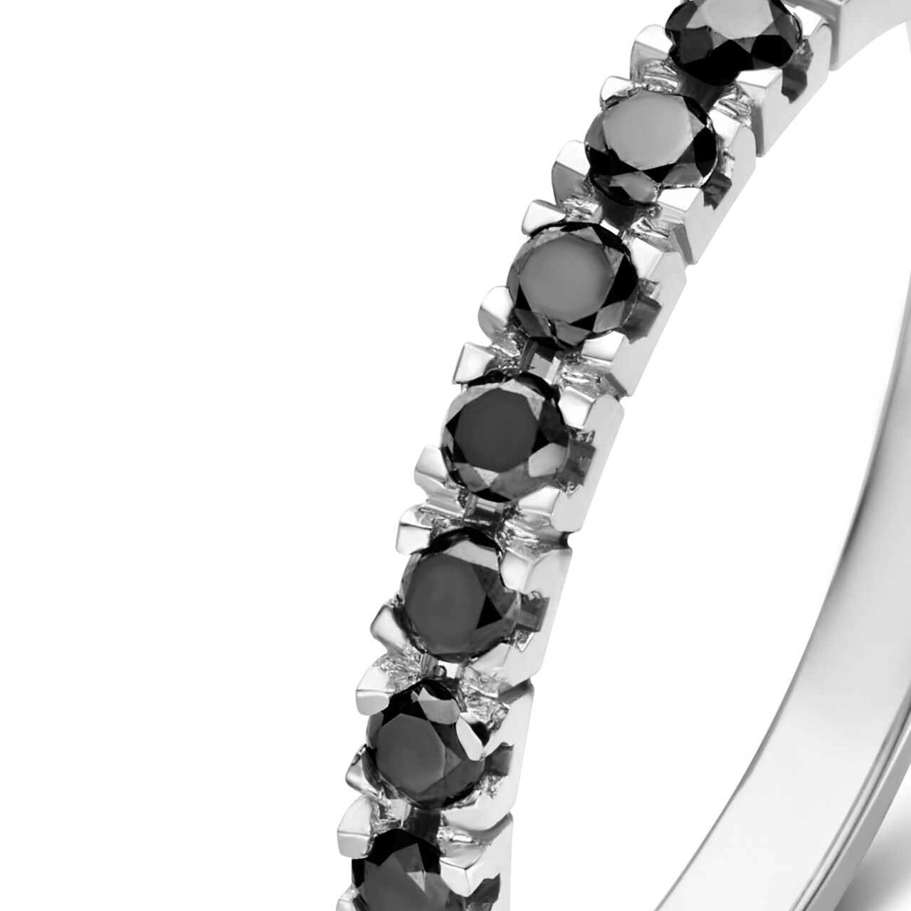 Isabel Bernard De la Paix Cecile 14 karat white gold ring with black diamond 0.28 carat