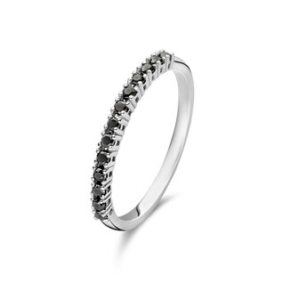 Isabel Bernard De la Paix Cecile anillo de oro blanco de 14 quilates | diamante negro 0.19 ct