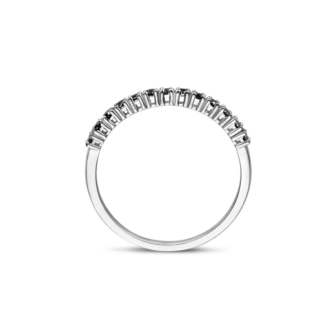 Isabel Bernard De la Paix Cecile 14 karat white gold ring with black diamond 0.19 carat